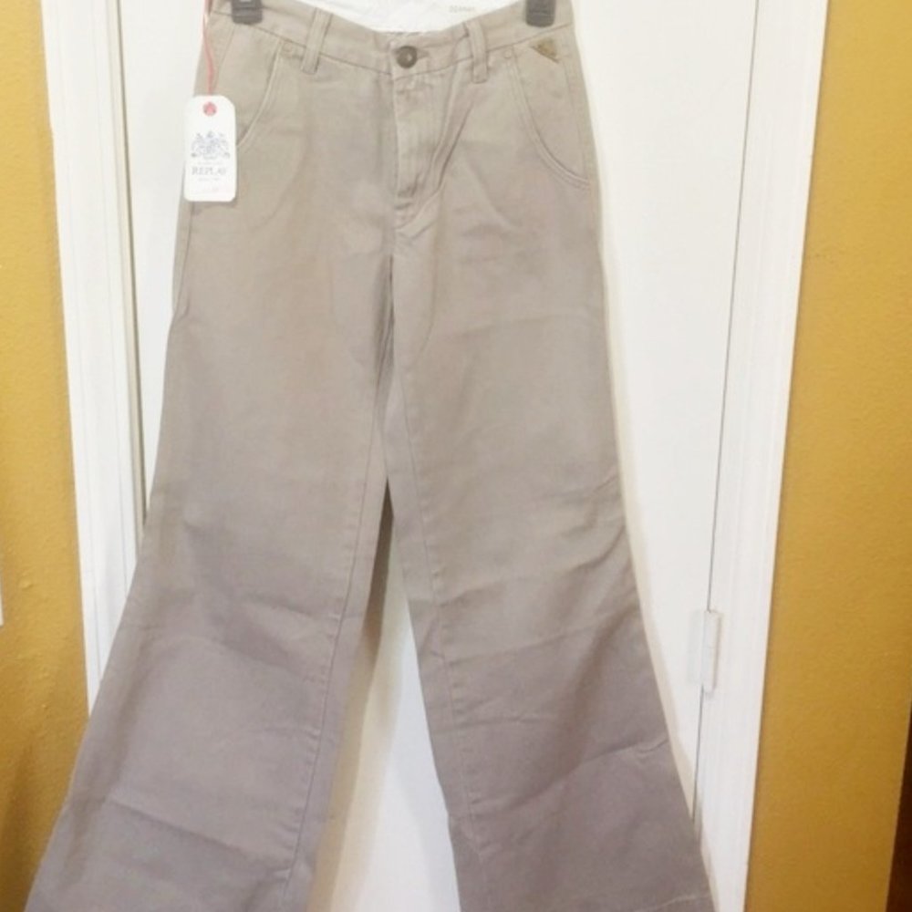 Replay women's size 25 x 34 "DIANAH" extra wide flare leg trouser pants 25x34